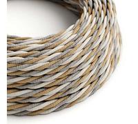 creative cables Cavo Elettrico trecciato Rivestito in Juta, Cotone e Lino Naturale Country TN07-10 Metri, 3x0.75