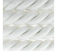 Creative-Cables Cordone XL Ø16 mm 3x0.75 mm² (1 m, Bianco) - Trecciato, cotone - Spirale visibile, doppio isolamento - Ideale per maxi-sospensioni - Sicurezza certificata, Made in Italy