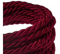 Creative-Cables Cordone XL Ø16 mm 3x0.75 mm² (1 m, Bordeaux) - Trecciato, effetto seta - Spirale visibile, doppio isolamento - Ideale per maxi-sospensioni - Sicurezza certificata, Made in Italy