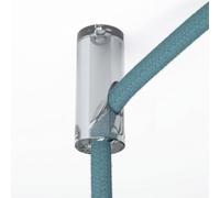 Creative-Cables Decentratore gancio a soffitto - (Trasparente, in PC, diametro 2 cm, altezza 4 cm) - Per cavo elettrico tessile - Include accessori per installazione