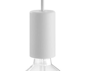 creative cables EIVA Kit Portalampada serie Elegant per esterno (E27, IP65, silicone soft touch, bianco, 60 mm Ø x 105 mm) - Serracavo integrato - Compatibile con sistema MODULAIR
