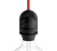 creative cables EIVA Portalampada E27 Outdoor (IP65, termoplastica, nero) - Resistente all’acqua e agli agenti atmosferici - Compatibile con sistema MODULAIR