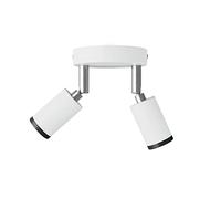 creative cables Fermaluce con 2 faretti orientabili Mini Spotlight GU1d0 - Con lampadina - Bianco opaco - Matter