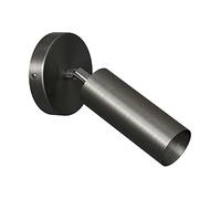 creative cables Fermaluce Metal faretto orientabile in Metallo con Paralume Tub-E14, Lampada a Muro - Senza Lampadina, Titanio Satinato