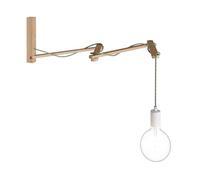 creative cables - Pinocchio XL, Supporto a Muro Regolabile in Legno per lampade a Parete