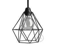 creative cables Gabbia paralume Diamond in metallo con attacco E27 - Nero