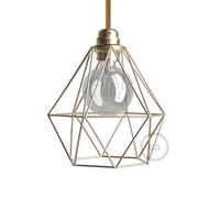 creative cables Gabbia Paralume Diamond in Metallo con Attacco E27 - Ottone