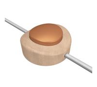 Creative-Cables Interruttore a pedale unipolare rompifilo Creative Switch - (Faggio con pulsante rame, ø 65 mm, H 23 mm) - Tensione 250V, Carico 2A - Con morsetti a vite e terra