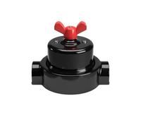 Creative-Cables Interruttore/Deviatore Kit con dado a farfalla e base in porcellana - (Nero con dado rosso, Ø 66,5 mm, h 69 mm, 2 uscite) - Compatibile con Creative-Tubes - Fissaggio a parete