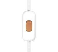 Creative-Cables Interruttore Unipolare rompifilo Creative Switch - (Bianco con pulsante rame, 60 x 25 mm H 15 mm) - Tensione 250V - Carico 2A