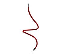 creative cables - Kit Creative Flex tubo flessibile di estensione rivestito in tessuto RM09 Rosso con terminali metallici - 90 cm, Nero
