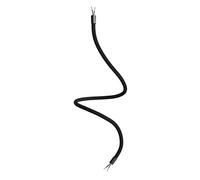 creative cables - Kit Creative Flex tubo flessibile di estensione rivestito in tessuto RM04 Nero con terminali metallici - 90 cm, Nero
