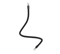 creative cables - Kit Creative Flex tubo flessibile di estensione rivestito in tessuto RM04 Nero con terminali metallici - 60 cm, Nero