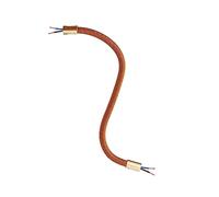 creative cables - Kit Creative Flex tubo flessibile di estensione rivestito in tessuto RM74 Rame con terminali metallici - 30 cm, Bronzo satinato