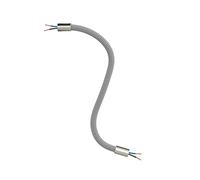 creative cables - Kit Creative Flex tubo flessibile di estensione rivestito in tessuto RM75 Titanio con terminali metallici - 30 cm, Titanio satinato