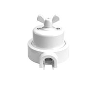 Creative-Cables Kit interruttore/deviatore con dado a farfalla e base a 1 uscita - (Bianco con dado bianco, Interruttore Ø 66,5 mm, Base Ø 110 mm) - In porcellana, 16 A - Per Creative-Tubes