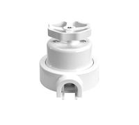 Creative-Cables Kit interruttore/deviatore con manopola e base a 1 uscita (Bianco con manopola bianca, Interruttore Ø 66,5 mm, Base Ø 110 mm) - In porcellana - Per Creative-Tubes