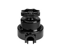 Creative-Cables Kit interruttore/deviatore con manopola e base a 1 uscita (Nero con manopola nera, Interruttore Ø 66,5 mm, Base Ø 110 mm) - In porcellana - Per Creative-Tubes