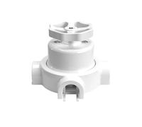 Creative-Cables Kit interruttore/deviatore con manopola e base a 3 uscite (Bianco con manopola bianca, Interruttore Ø 66,5 mm, Base Ø 110 mm) - In porcellana - Per Creative-Tubes