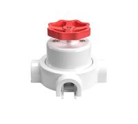 Creative-Cables Kit interruttore/deviatore con manopola e base a 3 uscite (Bianco con manopola rossa, Interruttore Ø 66,5 mm, Base Ø 110 mm) - In porcellana - Per Creative-Tubes