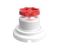 Creative-Cables Kit interruttore/deviatore con manopola e base in porcellana - (Bianco con manopola rossa, Ø 66,5 mm, h 63 mm) - Fissaggio a parete - 10AX 250V