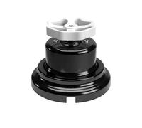 Creative-Cables Kit interruttore/deviatore con manopola e base in porcellana - (Nero con manopola bianca, Ø 66,5 mm, h 63 mm) - Fissaggio a parete - 10AX 250V