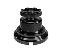 Creative-Cables Kit interruttore/deviatore con manopola e base in porcellana - (Nero con manopola nera, Ø 66,5 mm, h 63 mm) - Fissaggio a parete - 10AX 250V