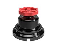 Creative-Cables Kit interruttore/deviatore con manopola e base in porcellana - (Nero con manopola rossa, Ø 66,5 mm, h 63 mm) - Fissaggio a parete - 10AX 250V