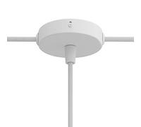 creative cables Kit Mini rosone cilindrico in Metallo a 1 Foro Centrale e 2 Laterali - Conico, Bianco Opaco