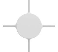 creative cables Kit Mini rosone cilindrico in Metallo a 4 Fori Laterali (Scatola di derivazione) - Bianco Opaco