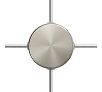 creative cables Kit Mini rosone cilindrico in Metallo a 4 Fori Laterali (Scatola di derivazione) - Titanio Satinato