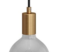 creative cables Kit portalampada cilindrico E27 (Bronzo Satinato, Ø42 mm x H62 mm) - Con serracavo incluso - Ideale per creare sospensioni luminose personalizzate