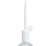 creative cables Kit portalampada E27 cilindrico in Metallo con serracavo da 15 cm - Bianco Opaco