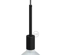 creative cables Kit portalampada E27 cilindrico in Metallo con serracavo da 15 cm - Nero