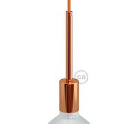 creative cables Kit Portalampada cilindrico in metallo con E27 e serracavo da 15 cm (Rame, Ø42 mm x H62 mm) - Struttura in metallo resistente - Ideale per sospensioni personalizzate