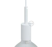 Creative cables Kit portalampada E27 cilindrico in metallo con serracavo 7 cm Bianco opaco