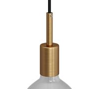 creative cables Kit Portalampada cilindrico in metallo con E27 e serracavo da 7 cm (Bronzo satinato, Ø42 mm x H62 mm) - Compatibile con cavi tessili - Ideale per sospensioni personalizzate
