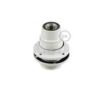 creative cables Kit portalampada E14 in bakelite con Doppia ghiera per Paralume - Bianco