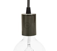 creative cables - Kit portalampada E27 cilindrico in Metallo - Conico, Nero Perla