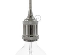 creative cables - Kit portalampada E27 in Alluminio Vintage - Cromo