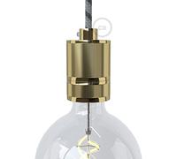 creative cables - Kit portalampada E27 in Alluminio zigrinato a Doppia ghiera per Paralume - Ottone