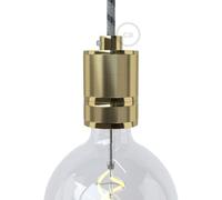 creative cables - Kit portalampada E27 in Alluminio zigrinato a Doppia ghiera per Paralume - Ottone