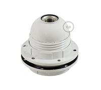 creative cables Kit portalampada E27 in bakelite con Doppia ghiera per Paralume - Bianco