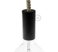 creative cables Kit portalampada E27 in Legno per cordone XL - Nero