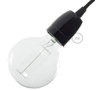 creative cables - Kit portalampada E27 in Porcellana - Nero