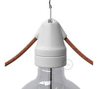 creative cables Kit portalampada E27 in Porcellana Vintage a Doppio Ingresso - Bianco