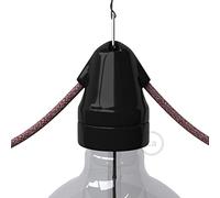 creative cables Kit portalampada E27 in Porcellana Vintage a Doppio Ingresso - Nero