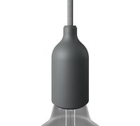 creative cables - Kit portalampada E27 in Silicone con serracavo Nascosto - Grigio