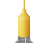 creative cables Kit Portalampada E27 in silicone (giallo, 44 mm Ø x 92 mm H) - Serracavo nascosto in tecnopolimero - Certificato ENEC per sicurezza elettrica
