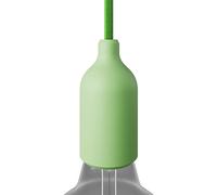 creative cables Kit Portalampada E27 in silicone (verde prato, 44 mm Ø x 92 mm H) - Serracavo nascosto in tecnopolimero - Certificato ENEC per sicurezza elettrica